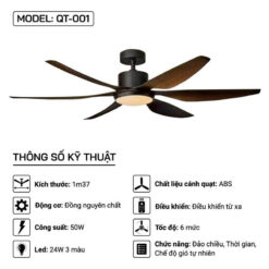 Quạt trần đèn CeilingFanking QT-001