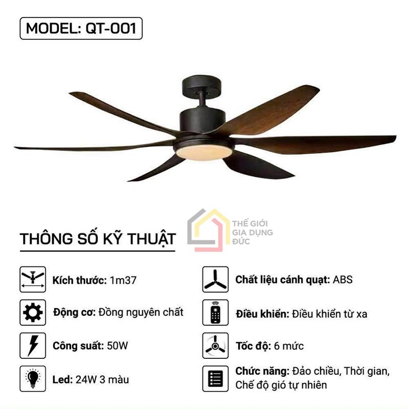 quat-tran-den-ceilingfanking-qt-001 Quạt trần đèn CeilingFanking QT-001