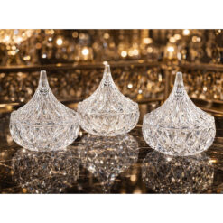 Set 3 thố mứt thủy tinh pha lê Irris Hershey Kiss