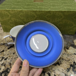 Bộ 2 tách trà chiều cao cấp UK Tempi kèm thìa vàng sang trọng (gồm 2 tách, 2 dĩa, 2 thìa)