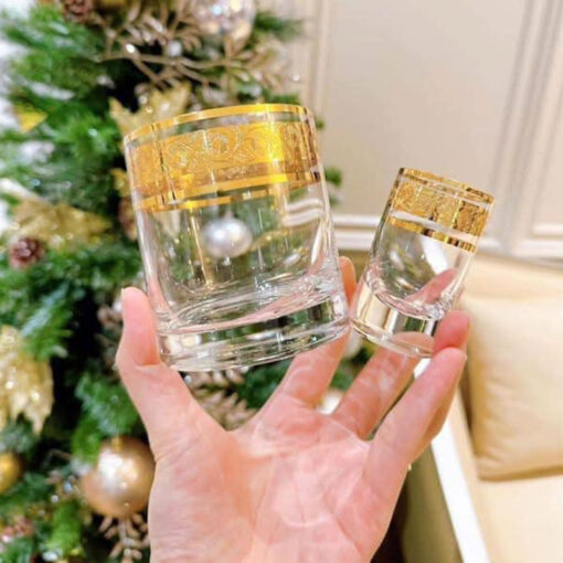 Bộ 6 cốc Pha Lê mạ vàng 24k size 300ml