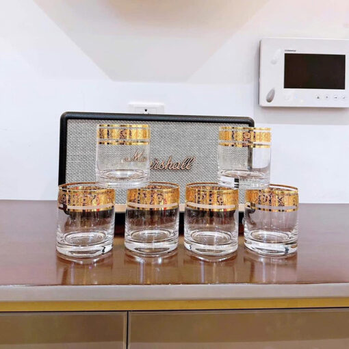 Bộ 6 cốc Pha Lê mạ vàng 24k size 300ml