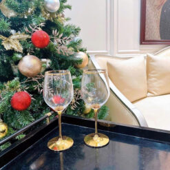 Bộ 6 Ly Rượu Vang Rona 450ml Mạ Vàng 24K