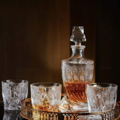 Bộ bình + 6 cốc pha lê mài Bohemia (1 bình 770ml + 6 cốc 340ml)