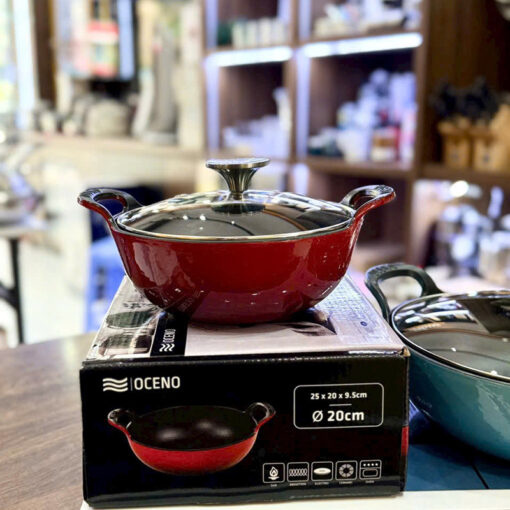 Nồi chảo gang Oceno - Thương hiệu Japan size 20cm (còn xanh)