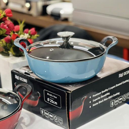 Nồi chảo gang Oceno - Thương hiệu Japan size 20cm (còn xanh)