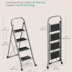 Thang nhôm gấp gọn cao cấp 4 bậc Songmics