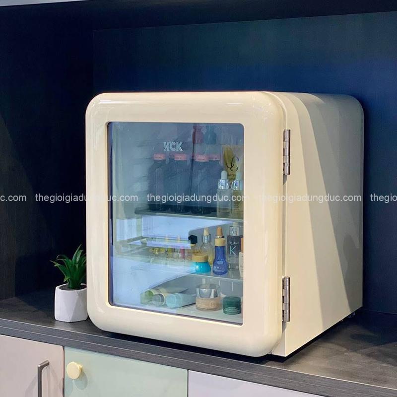 tu-lanh-dung-my-pham-va-do-uong-hck-48l-mau-kem (2) Tủ lạnh đựng mỹ phẩm và đồ uống HCK 48L