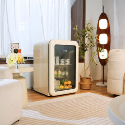 Tủ lạnh Retro HCK 115L (Kem, Cánh kính chống bức xạ)