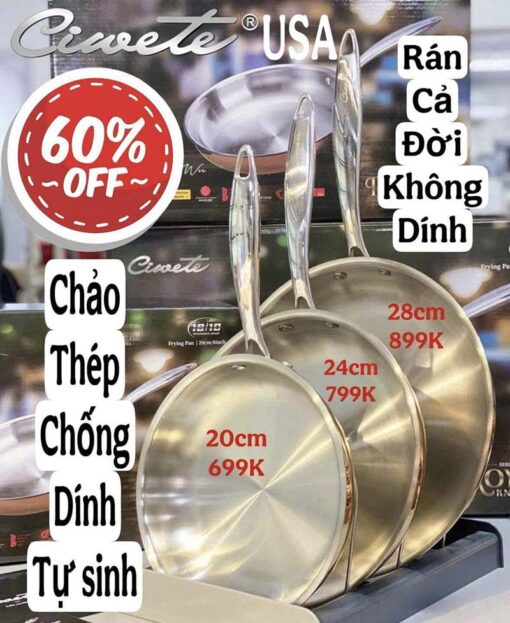 Chảo thép chống dính tự thân Ciwete