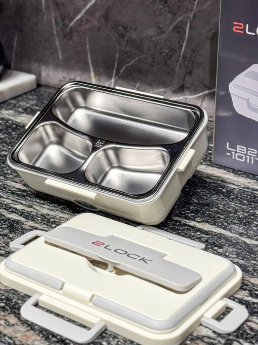 Hộp cơm cắm điện 3 ngăn inox 2Lock Korea