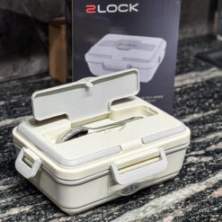 Hộp cơm cắm điện 3 ngăn inox 2Lock Korea