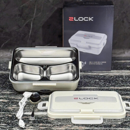 Hộp cơm cắm điện 3 ngăn inox 2Lock Korea