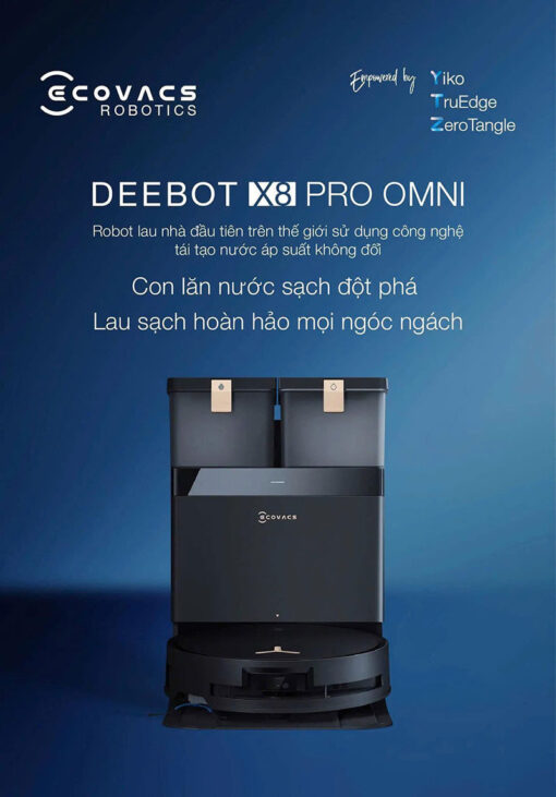 Robot hút bụi, lau nhà Ecovacs X8 Pro Omni
