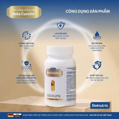 Viên uống chống nắng Beta-Carotin+ 60V