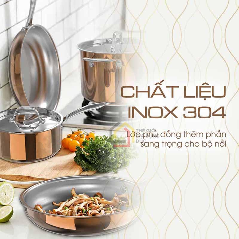 Bộ nồi chảo cao cấp 6 món vàng đồng CIWETE