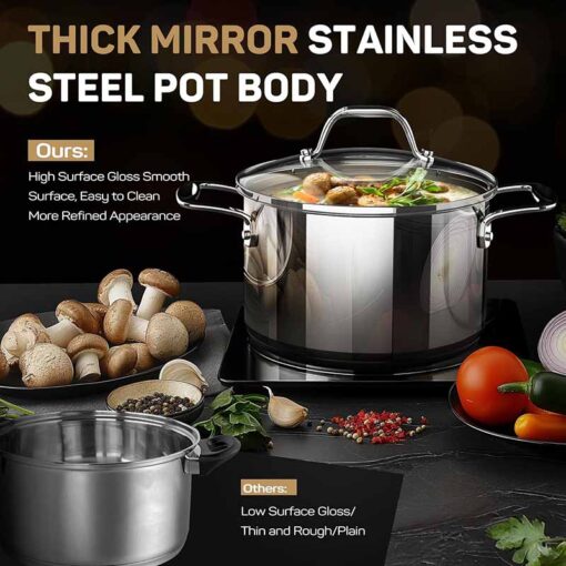 Bộ nồi chảo inox CIWETE cao cấp - set 7 món đa năng