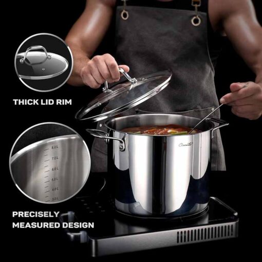Bộ nồi chảo inox CIWETE cao cấp - set 7 món đa năng