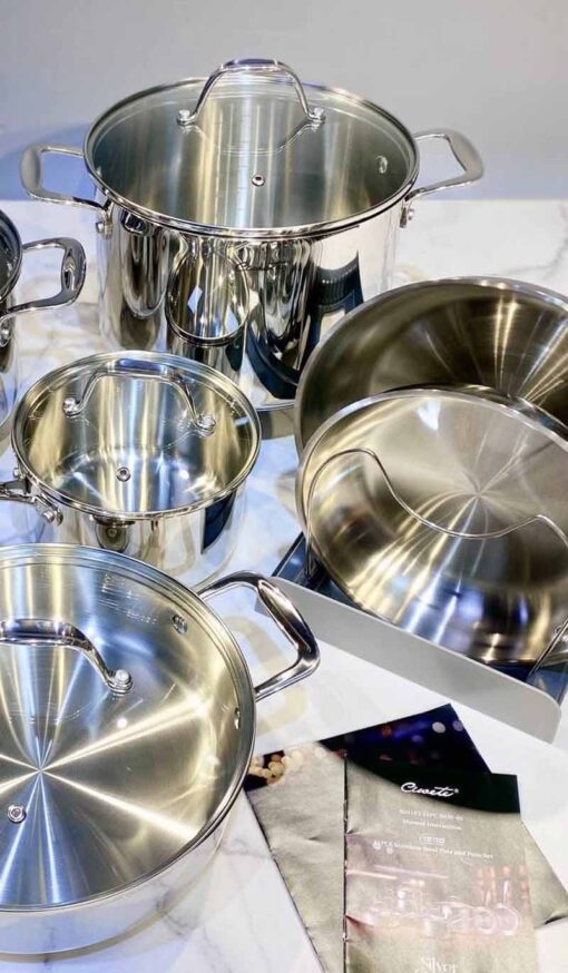 Bộ nồi chảo inox CIWETE cao cấp - set 7 món đa năng