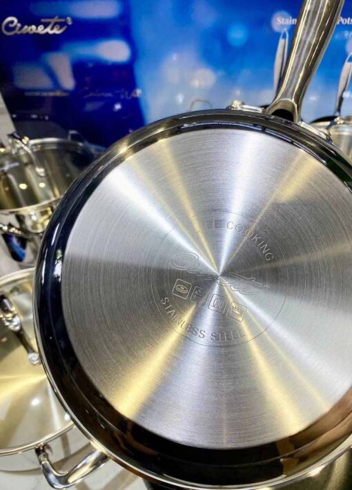 Bộ nồi inox cao cấp Ciwete 7 món (2 chảo chống dính)