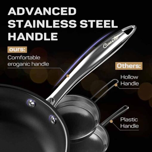 Bộ nồi inox cao cấp Ciwete 7 món (2 chảo chống dính)