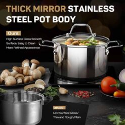 Bộ nồi inox cao cấp Ciwete 7 món (2 chảo chống dính)