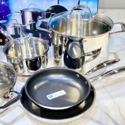 Bộ nồi inox cao cấp Ciwete 7 món (2 chảo chống dính)