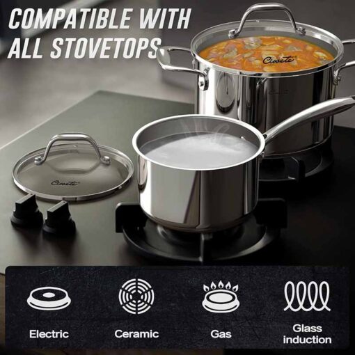 Bộ nồi inox cao cấp CIWETE - Set 6 món đa năng