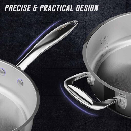Bộ nồi inox cao cấp CIWETE - Set 6 món đa năng