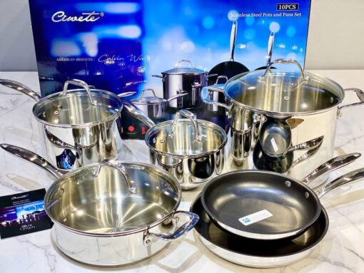 Bộ nồi inox cao cấp CIWETE - Set 6 món đa năng