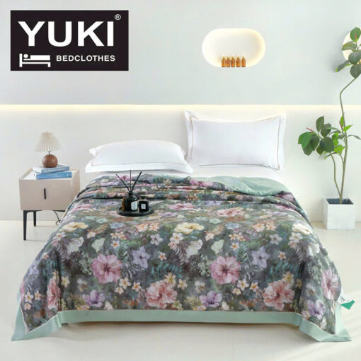 Chăn YUKI Lenzing Tencel tơ lụa trà xanh 2025