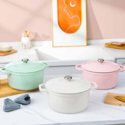 Nồi gang tráng men cao cấp CIWETE Pink Pastel size 23cm