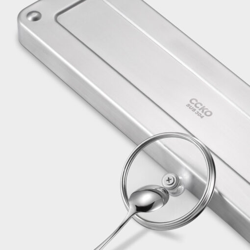 Set 3 hũ đựng gia vị inox 304 CCKO nắp thủy tinh kèm khay