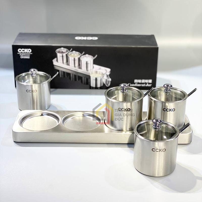 set-4-hu-dung-gia-vi-inox-304-ccko-nap-thuy-tinh-kem-khay9 Set 4 hũ đựng gia vị inox 304 CCKO nắp thủy tinh kèm khay