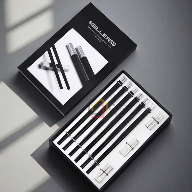 set-6-doi-dua-kem-gac-dua-dong-bo-keller-hang-hieu-duc4 Set 6 đôi đũa kèm gác đũa đồng bộ Keller hàng hiệu Đức