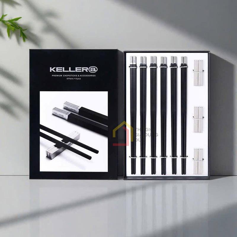set-6-doi-dua-kem-gac-dua-dong-bo-keller-hang-hieu-duc5 Set 6 đôi đũa kèm gác đũa đồng bộ Keller hàng hiệu Đức