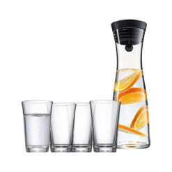 Set bình + 4 cốc thủy tinh WMF Basic (Bình 1L + 4 cốc 250ml)