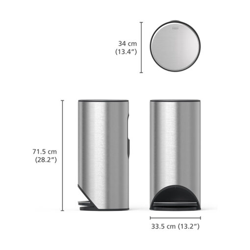 Thùng rác có bàn đạp Joseph Joseph 30150 30L (màu inox)