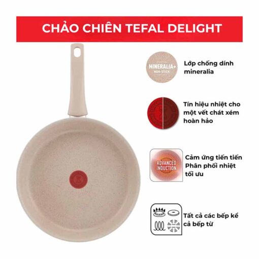 Chảo chiên chống dính vân đá Tefal Delight 28cm