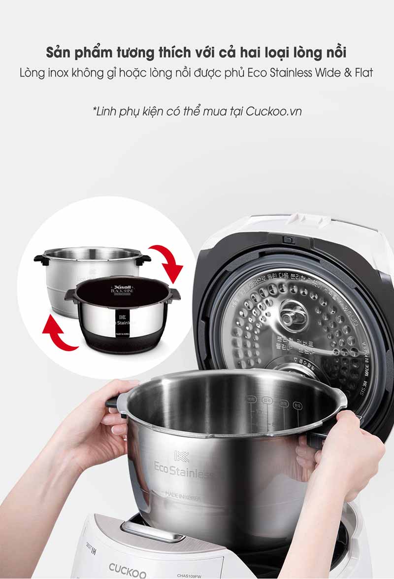 Nồi cơm điện cao tần áp suất CUCKOO CRP-CHAS109FW/FB (1,8L)