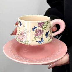 Set tách trà chiều cao cấp UK (sét 2 tách + 2 đĩa + 2 thìa)