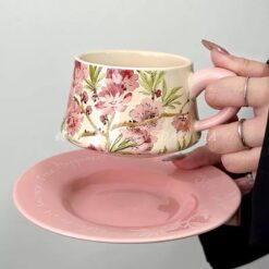 Set tách trà chiều cao cấp UK (sét 2 tách + 2 đĩa + 2 thìa)