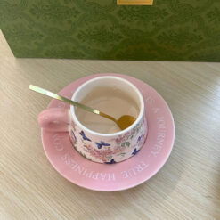 Set tách trà chiều cao cấp UK (sét 2 tách + 2 đĩa + 2 thìa)