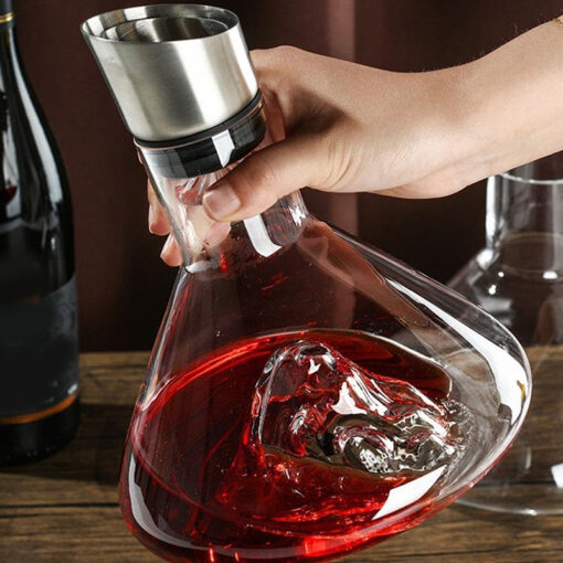 Bình thở rượu Decanter pha lê có vòi sục khí