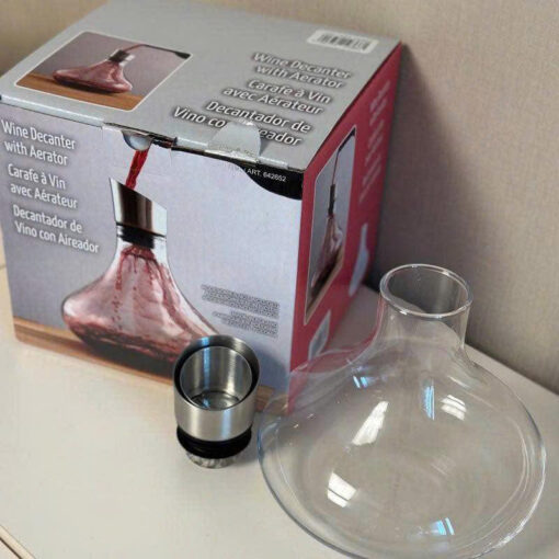 Bình thở rượu Decanter pha lê có vòi sục khí