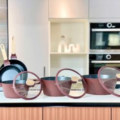 Bộ nồi Berlinger Haus BH/8305 – Leonardo Collection màu đỏ 10 món