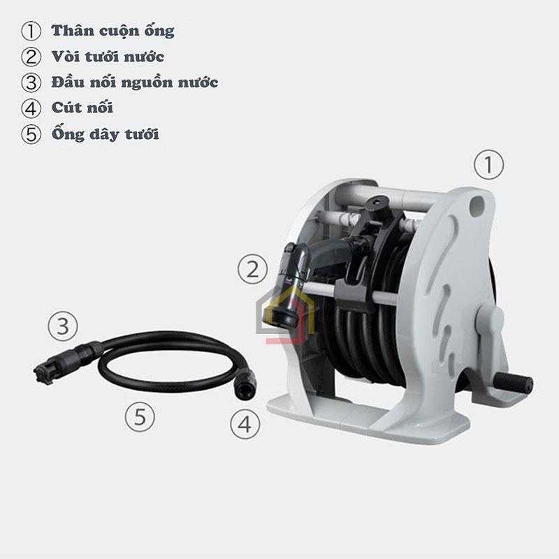 Bộ vòi tưới thu rút Mercury 2 Twister RT330CG 30m Takagi Bộ vòi thu rút tưới vườn Mercury 2 Twister (CG) - RT330CG 30m