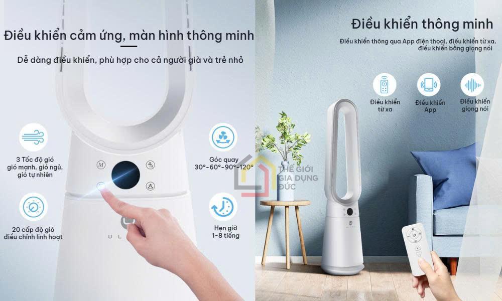 Quạt không cánh khử khuẩn U Ultty LIDI (tặng kèm quạt mini LIDI PETIT)