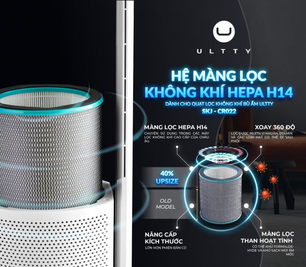 Quạt lọc không khí kiêm bù ẩm ULTTY CR022