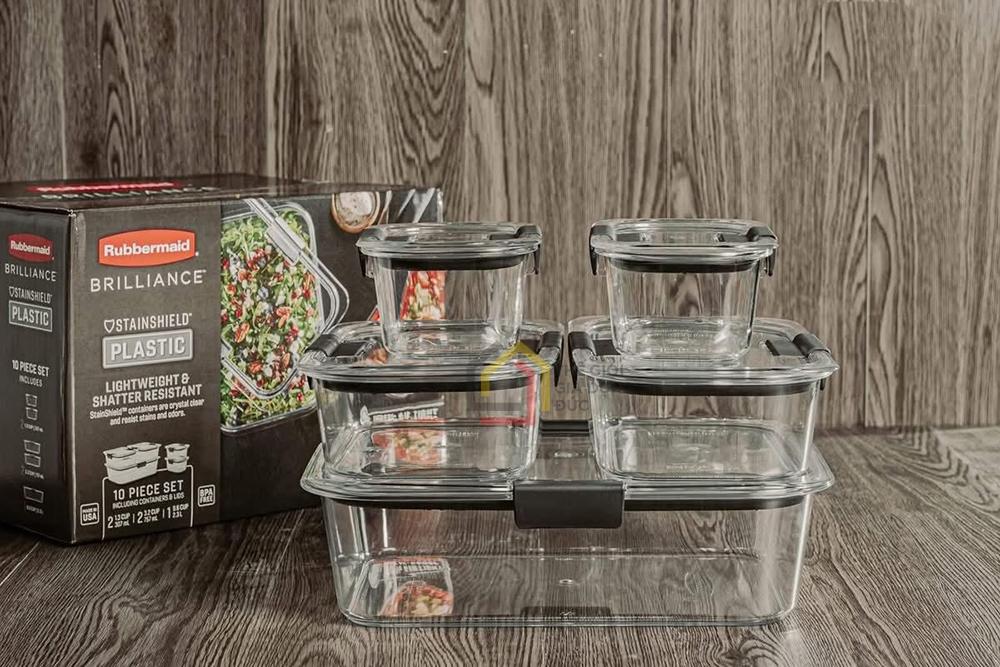 Set hộp đựng thực phẩm Rubbermaid Brilliance 10 món